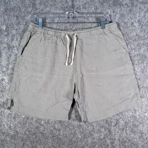 Alex Crane Linen Shorts Mens Large 32X6 Gray Bo Lightweight Summer Beach